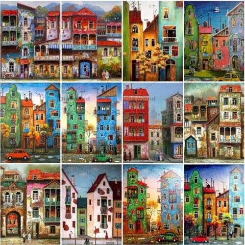 Diamond Embroidery House Cross Stitch Needlework Gift 5D Diamond Painting House Landscape Mosaic Picture of Rhinestones