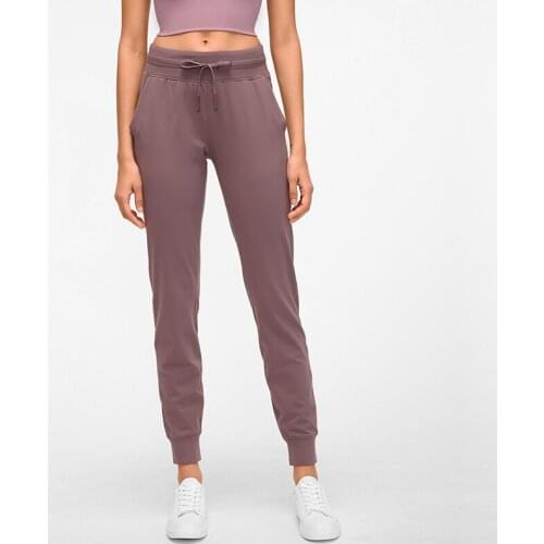 Heyyoga Women Workout High Waist Drawstring Naked Feel Fabric Sport Joggers Sweatpants Lady Gym Fitness Pocket Running Pants
