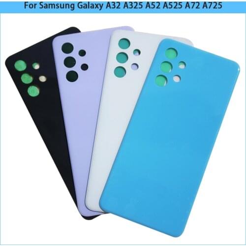 10PCS For Samsung Galaxy A32 A325 A52 A525 A72 A725 Plastic Battery Back Cover Rear Door Housing Case Lens With Adhesive Replace