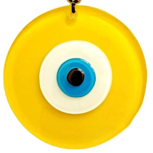 12 Centimeter Yellow Wall Ornament with Nazar Beads