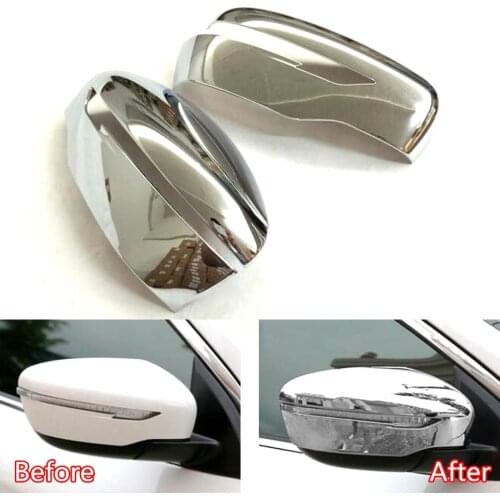 2Pcs/set Car Exterior Rear View Mirror Cover Trim Sticker Styling For Nissan Qashqai 2016 Chrome ABS Accessories