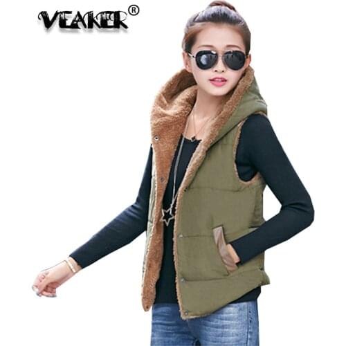 2018 Women Winter Warm Fleece Vest Thick Slim Hooded Vest Female Autumn Winter Fleece Vest Jackets 6 Colors M-3XL