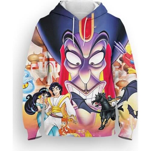 2021 Cartoon Anime Sweatshirts For Children Disney The Return of Jafar 3D Print Womens Hoodie Casual Men Oversize Clothing