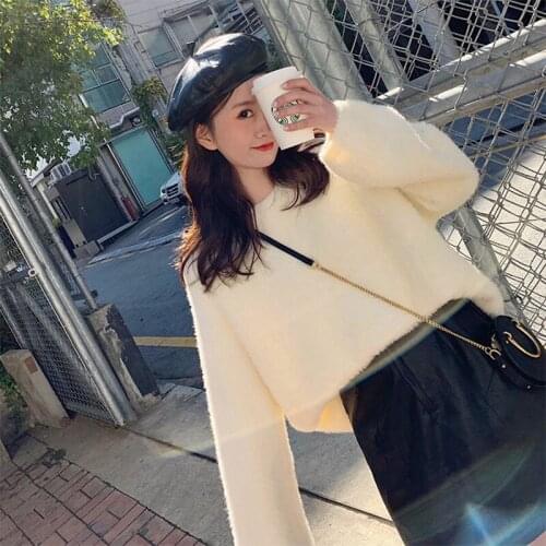 2021 autumn and winter fashion temperament new pullover long-sleeved sweater ladies loose knit sweater western casual top