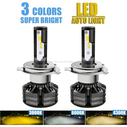 3 Color Temperature Smart 10000LM Car LED Headlights H4 H7 H1 H8 H9 H11 9005 9006 9012 Led Bulb Turbo Canbus Lamp For Car 2PCS