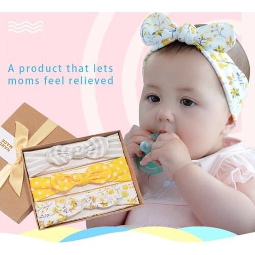 3Pcs/Box Baby Headbands Newborn Bowknot Turband Hair Bands For Children Headwear Elastic Headwrap Hair Accessories For Kids Gift