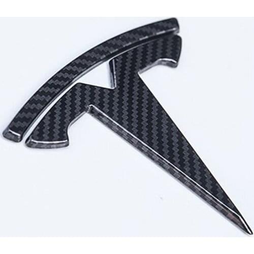 3D Car sticker For Tesla model 3 /X /S ABS Steering Wheel/Front & Rear Carbon Fiber Pattern Sticker For Tesla Car Accessories