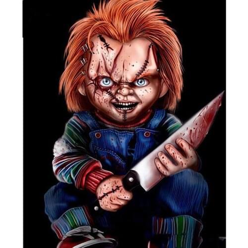 New 5D DIY Full Square/Round Diamond Painting Cartoon "Bride Of Chucky" 3D Embroidery Cross Stitch Mosaic Home Decor Gift YC30
