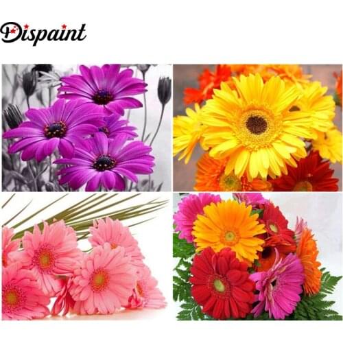 Dispaint Paint With Diamond Embroidery "Color chrysanthemum" Diamond Painting Full Square Round Picture Of Rhinestone Decor
