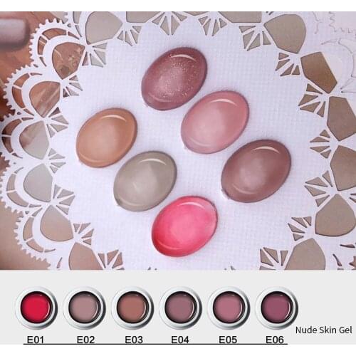 GEENA Nails Gel Nude Skin Gel Polish Soak Off Nails Polish DIY Salon At Home Glitter Nail Art