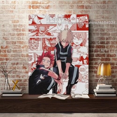 Kiribaku Katsuki and Eijiro BNHA MHA Anime Decoration Prints Home Decor Canvas Dorm Living Room Bedroom Painting Wall Art Poster