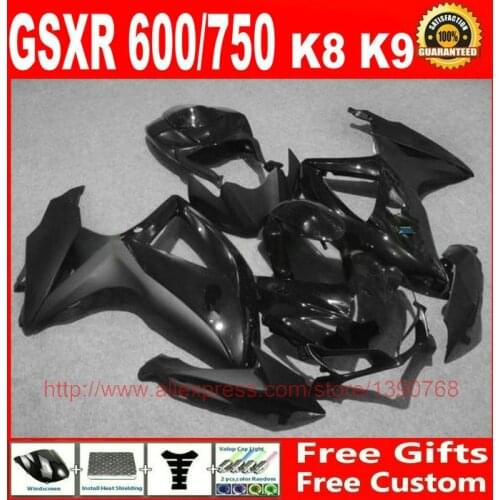 Fairing kit for SUZUKI GSX-R600 GSX-R750 2008 2009 2010 all black bodywork fairings set K8 08 09 10 GSX R 600 750 BM58