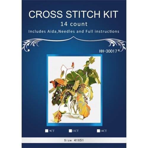 Vines in the bottle2016 home Decor counted14ct white canvas similar DMC Cross Stitch kits 14CT needlework Set DIY embroidery