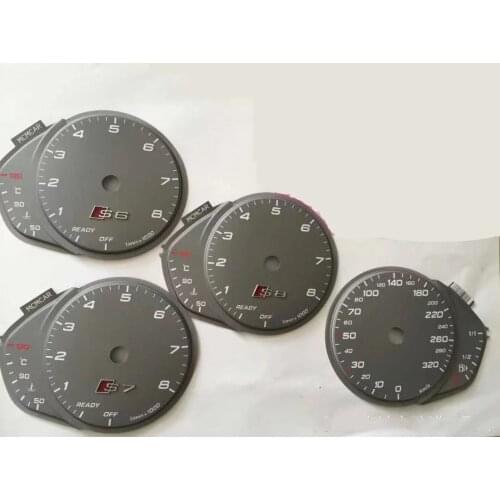 Gauge Overlay Dash Faces for Audi A7 S7 A6 S6 S8 Instrument Cluster Faceplate 320KM/H
