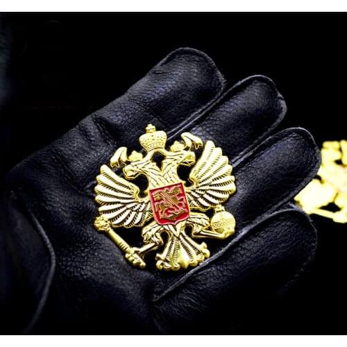 RU Double-headed eagle medal national emblem cockade hat badge pin CCCP USSR