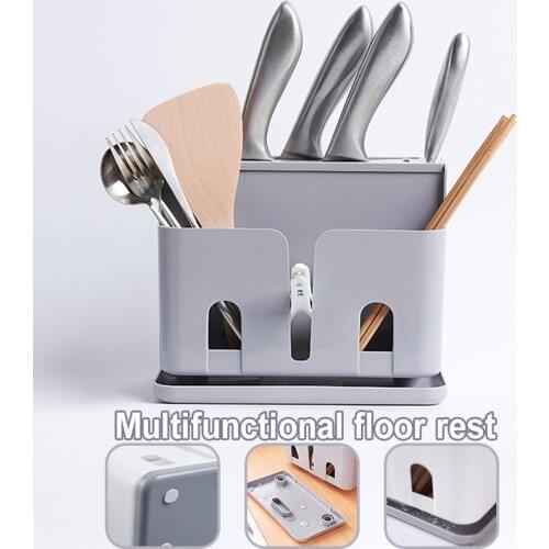 Multifunctional Cutter Holder Household Drain Kitchen Supplies Rack Tableware Cutlery Chopstick Storage