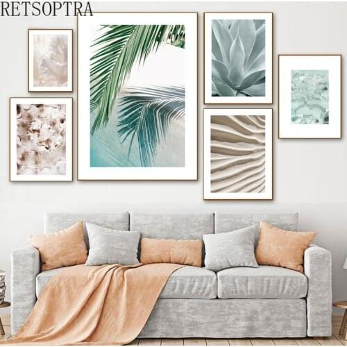 Fashion Plants Leaves King Flowers Water Sand Wall Art Pictures Canvas Paintings Holiday Posters and Prints Home Decorative
