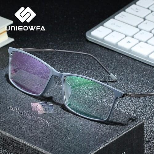 UNIEOWFA Optical Prescription Glasses Men Korean Hyperopia Myopia Glasses TR90 Anti Blue Light Photochromic Glasses Progressive