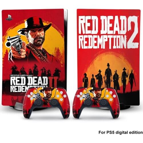 Red Dead Style PS5 Digital Edition Skin Sticker for Playstation 5 Console & 2 Controllers Decal Vinyl Protective Skins 1