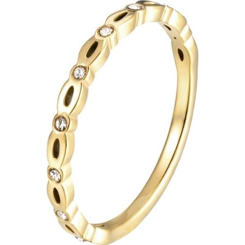 New Arrival Hollow Figure Eight Cubic Zirconia Ring For Women Fashion Brand Jewelry Stainless Steel Ring Wholesale Drop Shipping