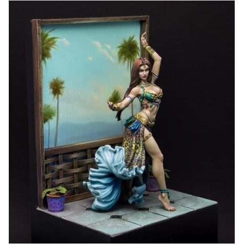 New Unassembled 1/24 75MM ancient Belly Dance Girl Toy 75MM Resin Kit DIY Toys Unpainted resin model