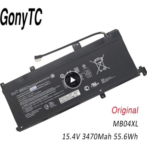 GONYTC Original 15.4V 55.67Wh Laptop Battery FOR MB04XL HQ-TRE 844204-850 843538-541 TPN-W119 MB04 HQ-TRE battery