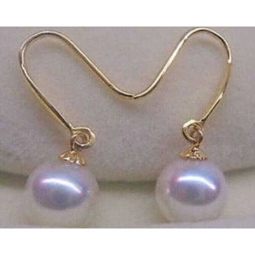 A pair of AAA 109mm round Akoya white pearl earrings14