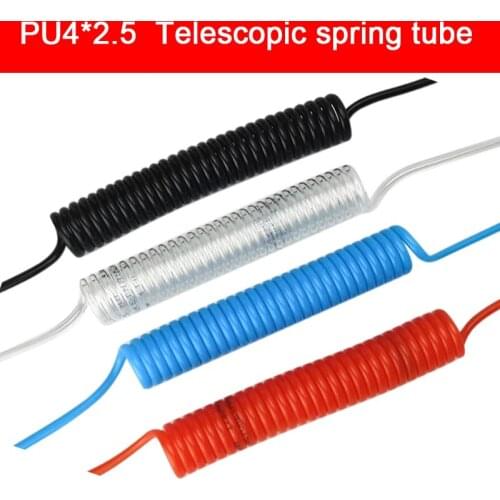 2M 4M 6M 8M 10M Pneumatic Polyurethane Air Compressor Hose Tube High Pressure 4*2.5mm Telescopic Spiral Pipe Tool