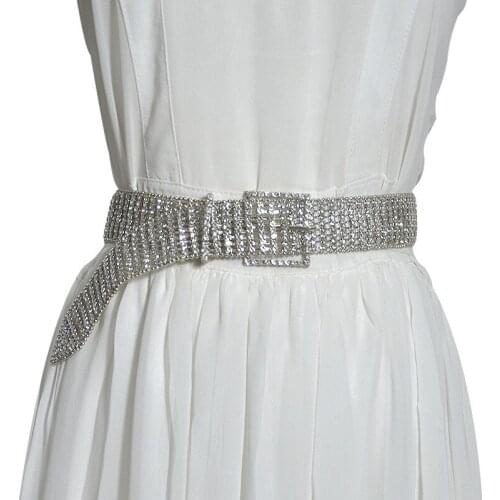 European and American new luxury eight row full crystal waist chain stone belt inlaid fashion ladies party entertainment