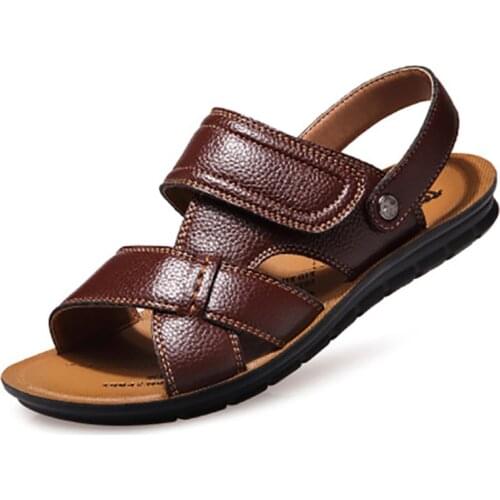 Soft Leather Men Sandals Comfortable Mens Casual Shoes Roman Male Sandals Summer Men Shoes Beach Sandals 2021 Fashion Sandals
