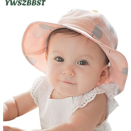 New Balloon Print Cotton Baby Summer Hat Kids Girls Cap Sun Bucket Hats 0 to 3 years old Child Cap gorro