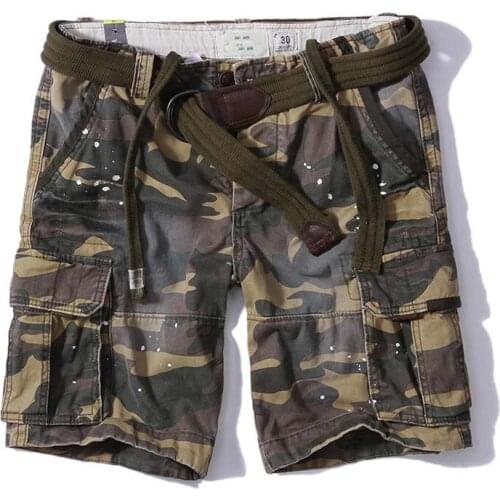 Summer Mens Baggy Multi Pocket Military Cargo Shorts Male Cotton Khaki Mens Tactical Shorts Short Pants 28-40