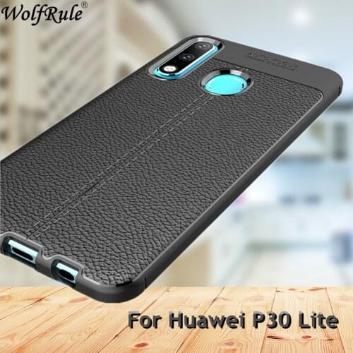 Wolfrule Case For Huawei P30 Lite Case Fashion Lichee Style Silicone Rugged Hybrid Cover For Huawei P30 Lite Shell P30 Lite P30