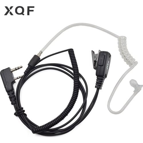 XQF 2 Pin Earpiece Headset PTT Mic for Kenwood Radio TK3107 TK2107 TK3207 NX320 for Puxing PX-777 Plus TYT TH-UVF9 Walkie Talkie