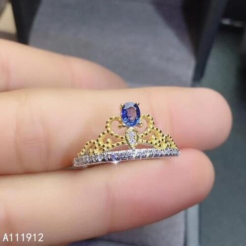 KJJEAXCMY fine jewelry natural sapphire 925 sterling silver new adjustable gemstone women ring support test luxury fashion