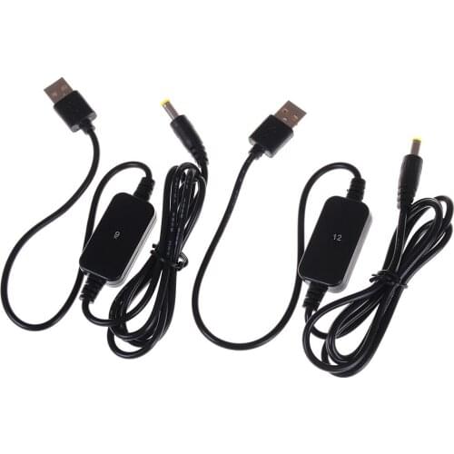 1pc DC-DC Converter Cable USB A Type Male Connector 5V to 9V/12V DC Jack 5.5*2.1mm Step-up Power Module Cable String