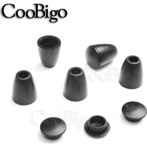 100set 1/8" (3mm) Hole Plastic Black Detachable Bell Stopper With Lid Cap Cord Ends Apparel Sportwear Garment Rope Accessories