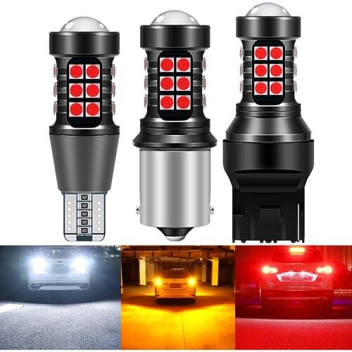 2Pcs P21W LED Canbus 1156 BA15S BAY15D LED Bulb W21/5W P21/5W R5W P27/7W T15 Car Lights 6500K White Brake Light Reverse Lamp DRL