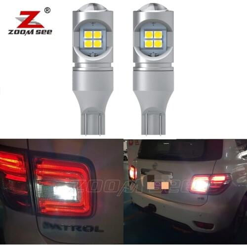 2pcs Top quality No Error White LED reverse rear backup light bulb For Nissan Patrol Y62 2012 - 2015 2016 2017 2018 2019 2020