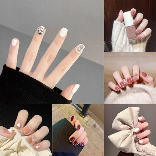 24 Pcs 3D Crystal Butterfly Manicure Fake Nails Artificial Diamond Wearable Press On False Nail Tips Nail Art Decoration XQL05