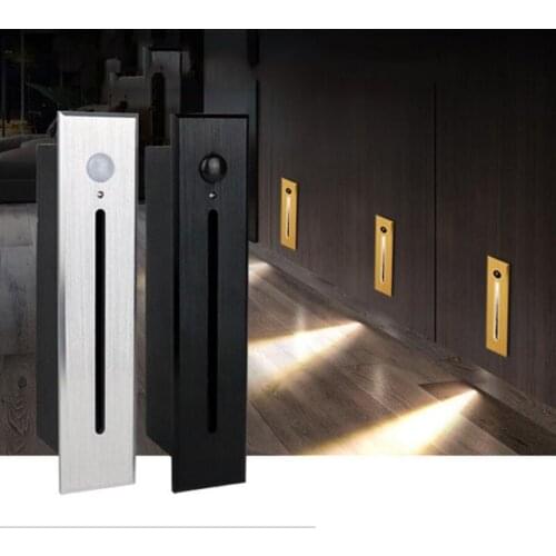 3W Recessed Led Stair Lighting Smart Motion Sensor + Light Sensor Indoor Outdoor Step Wall Lights Corner Hallway Stairway Light