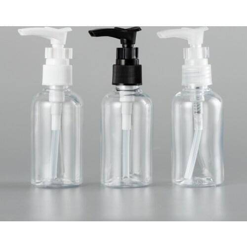 75ML X 50 Transparent Empty Shampoo Pump Dispensing Cosmetic Plastic Bottle PET Container Liquid Soap Bottles Cosmetics Package