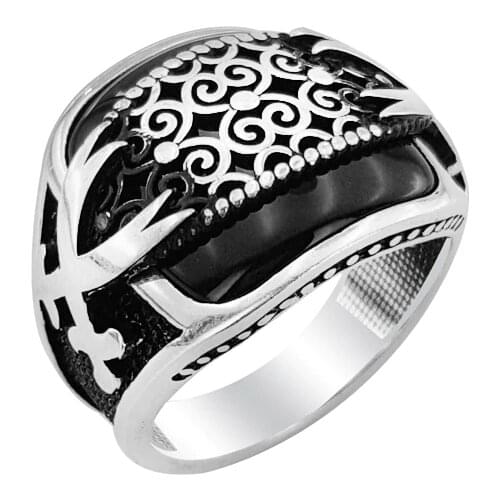 925 Silver Classic Style Ottoman Rings for Man