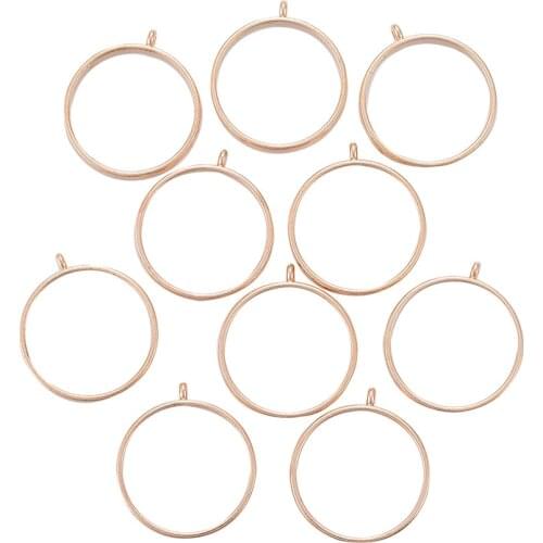 DIY Ornament Accessories Epoxy Frame Handmade Jewelry Pendant round Hollow Frame Pendant silver alloy charms jewellery making