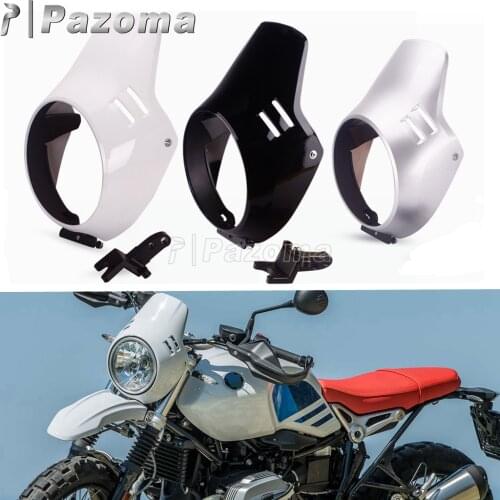 White / Black / Silver ABS Plastic Motorcycle Headlight Fairing Windscreen w/ Mount Kit For BMW R nineT Urban G/S 2016-2019