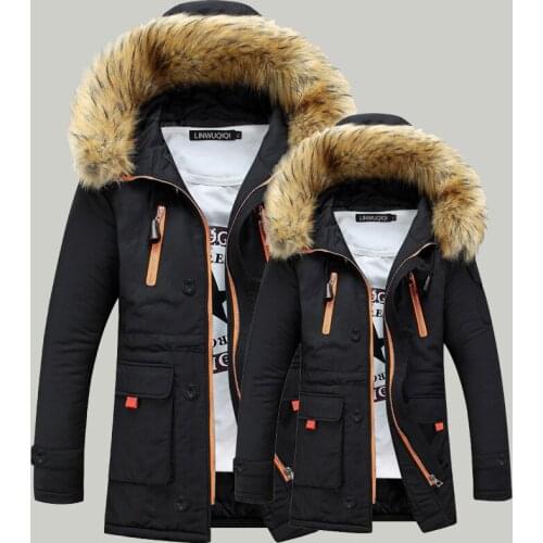 DACAIHUAZHANG Men's Parkas With Fur