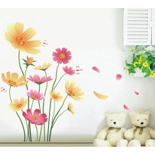 DIY Daisy Home Decor Wall Sticker Living Room Modern Decoration Poser Bedroom Wallpaper
