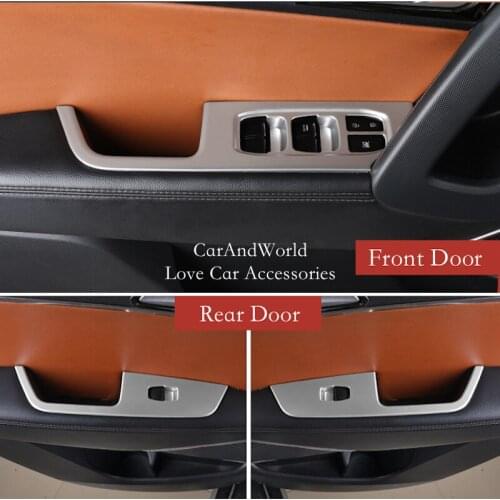 For Hyundai ix25 Creta 2015-2018 Inner Armrest Door Window Switch Button Cover Trims Decorate Panel ABS Chrome Car Accessories