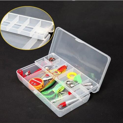 Double Layer Fishing Lure Hook Tackle Box Plastic Compartments Storage Case Box Transparent Multifunctional Organizer Container