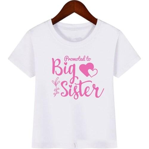Big Sister Kawaii Graphic Clothes Children Summer Cute Short Sleeve Top Kids Casual T Shirt Girl Animal Cartoons Print Tshirt